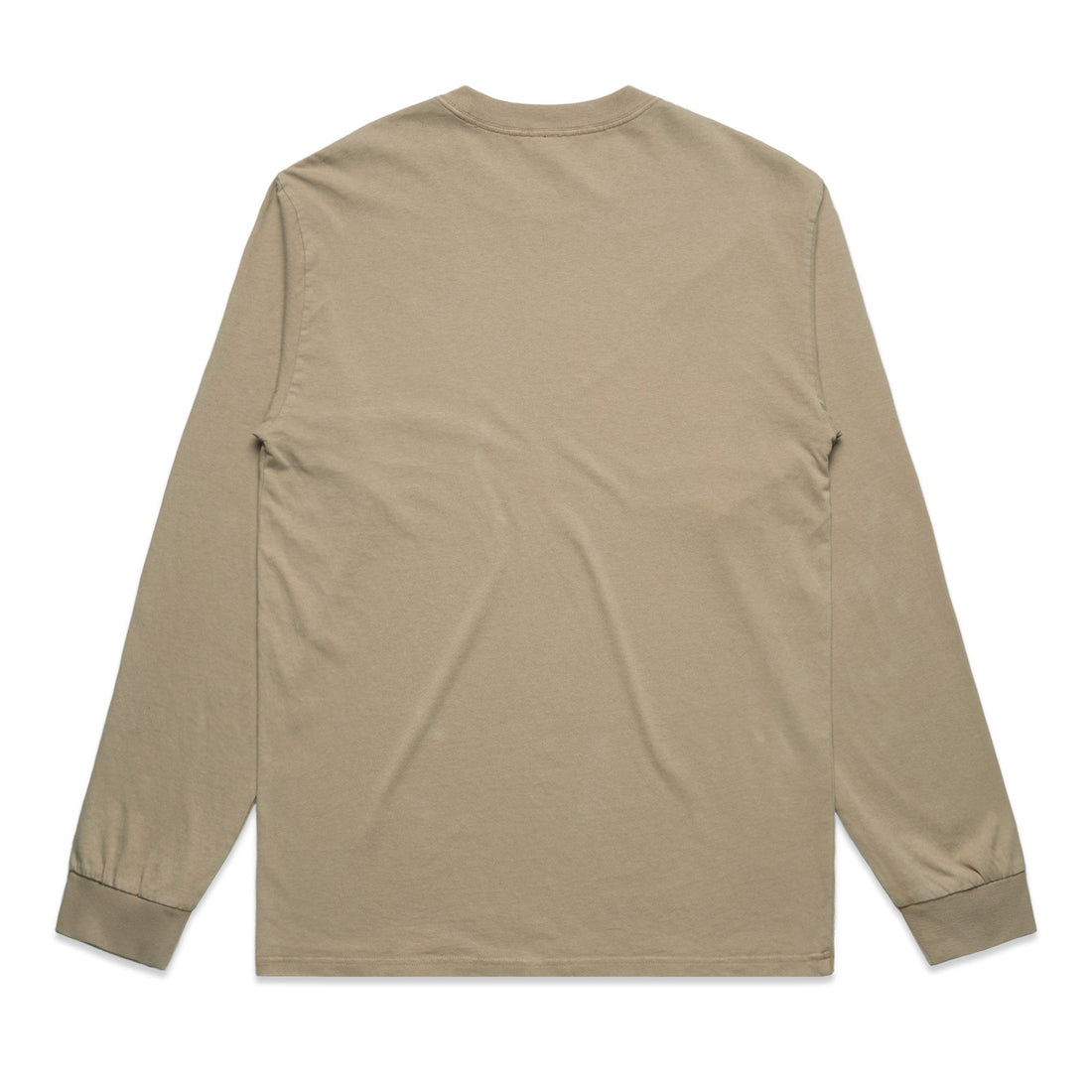 Men's Heavy Faded Long Sleeve Tee |Arena Custom Blanks - Arena Prints - Back - Khaki - Tan