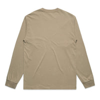 Men's Heavy Faded Long Sleeve Tee |Arena Custom Blanks - Arena Prints - Back - Khaki - Tan