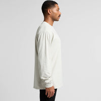 Men's Heavy Faded Long Sleeve Tee |Arena Custom Blanks - Arena Prints - Modeled Shot - Side