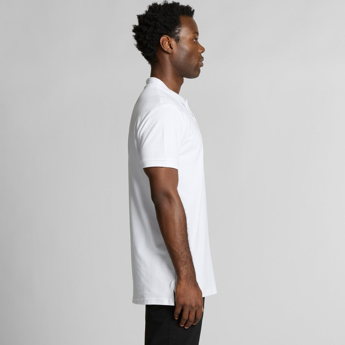Men's Pique Polo | Arena Custom Blanks - Arena Prints - Modeled Shot - Side