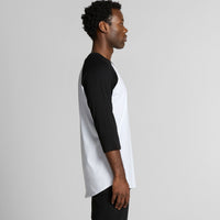 Men's Raglan Tee | Arena Custom Blanks - Arena Prints - Modeled Shot - Side