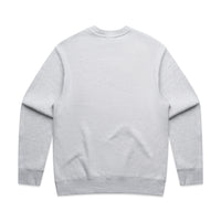 Men's Relaxed Crew | Arena Custom Blanks - Arena Prints - Back - White Heather - Grey