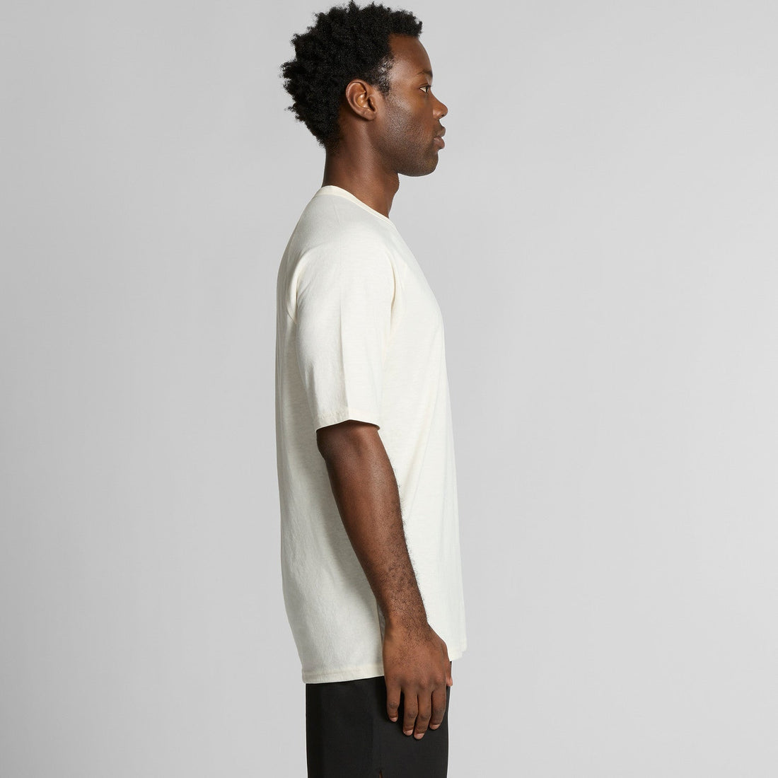 Men's Staple Active Blend Tee | Arena Custom Blanks - Arena Prints - Modeled Shot - Side