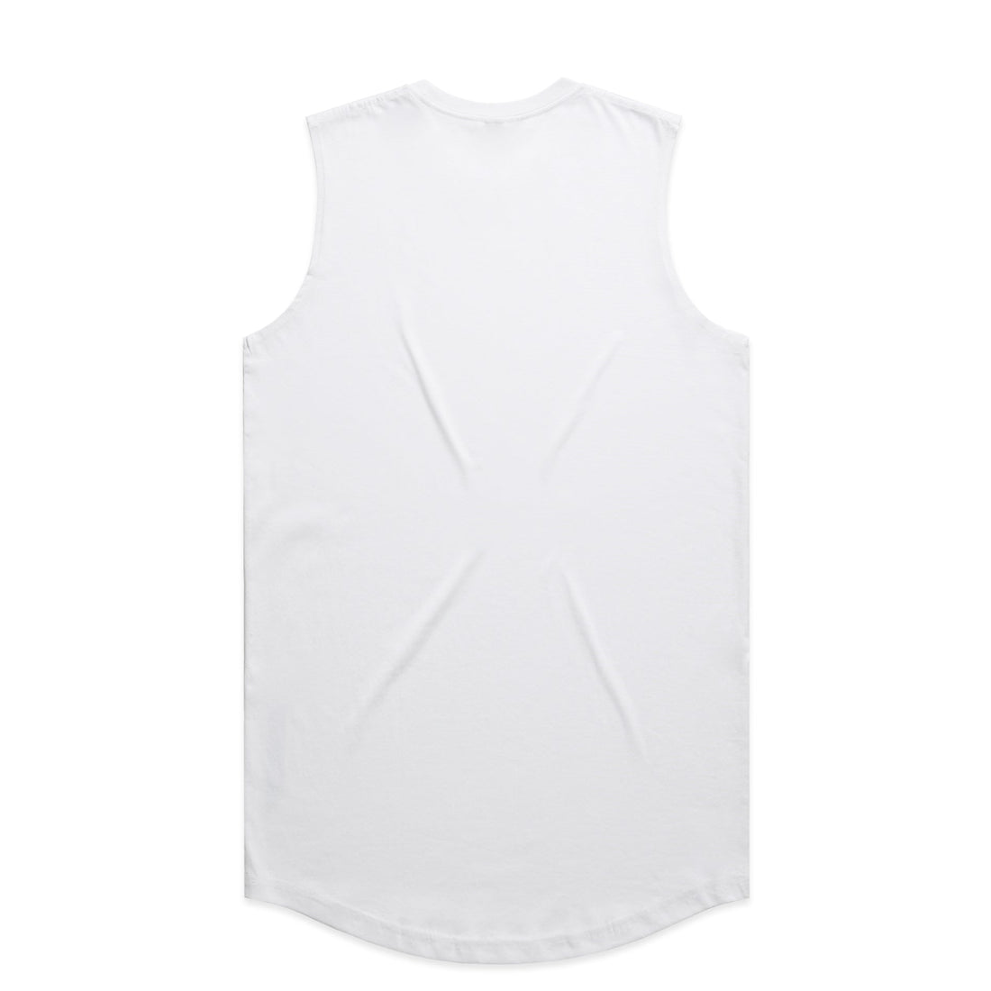 Men's Staple Curve Tank |Arena Custom Blanks - Arena Prints - Back - White