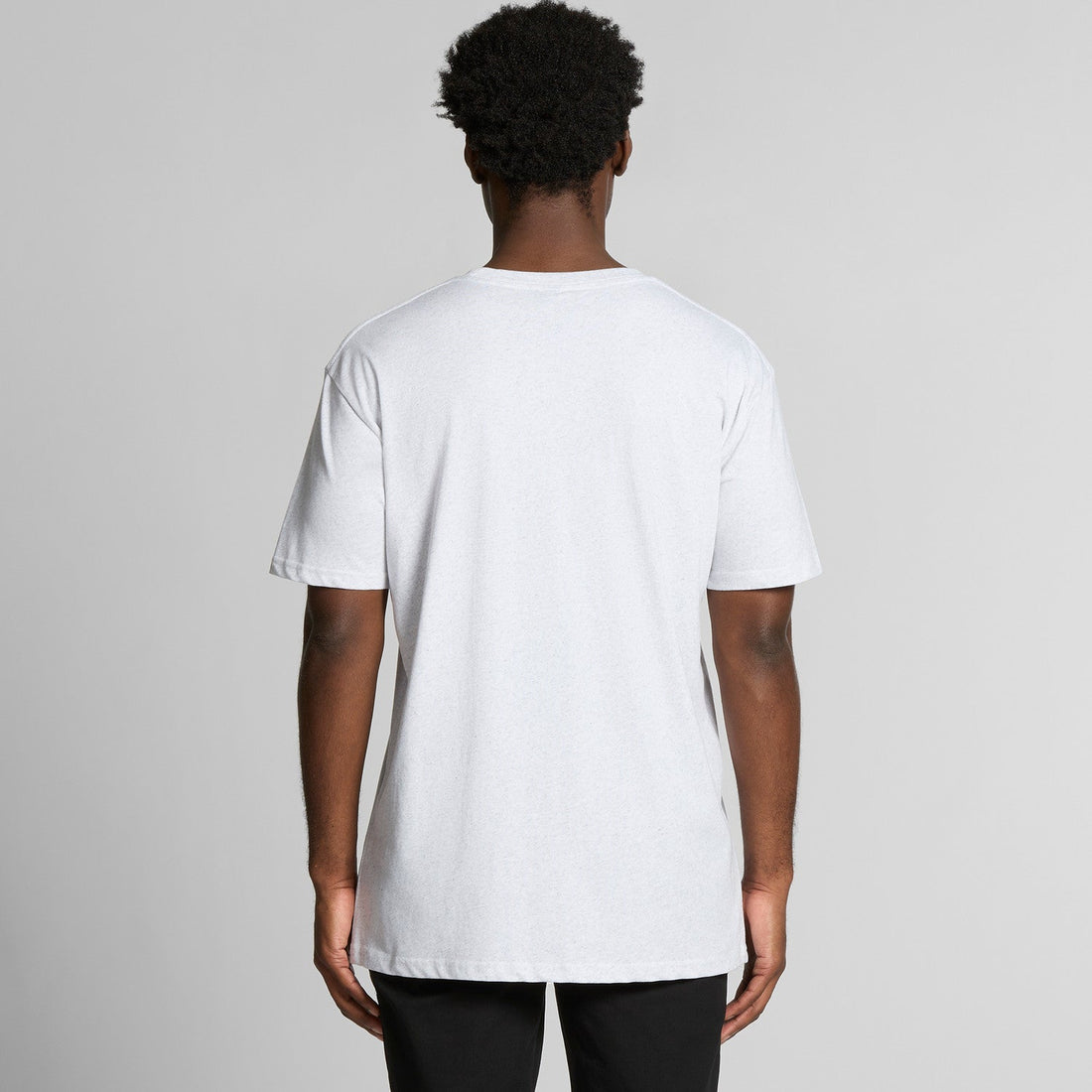 Men's Staple Heather Tee Shirt | Arena Custom Blanks - Arena Prints - Modeled Shot - Back