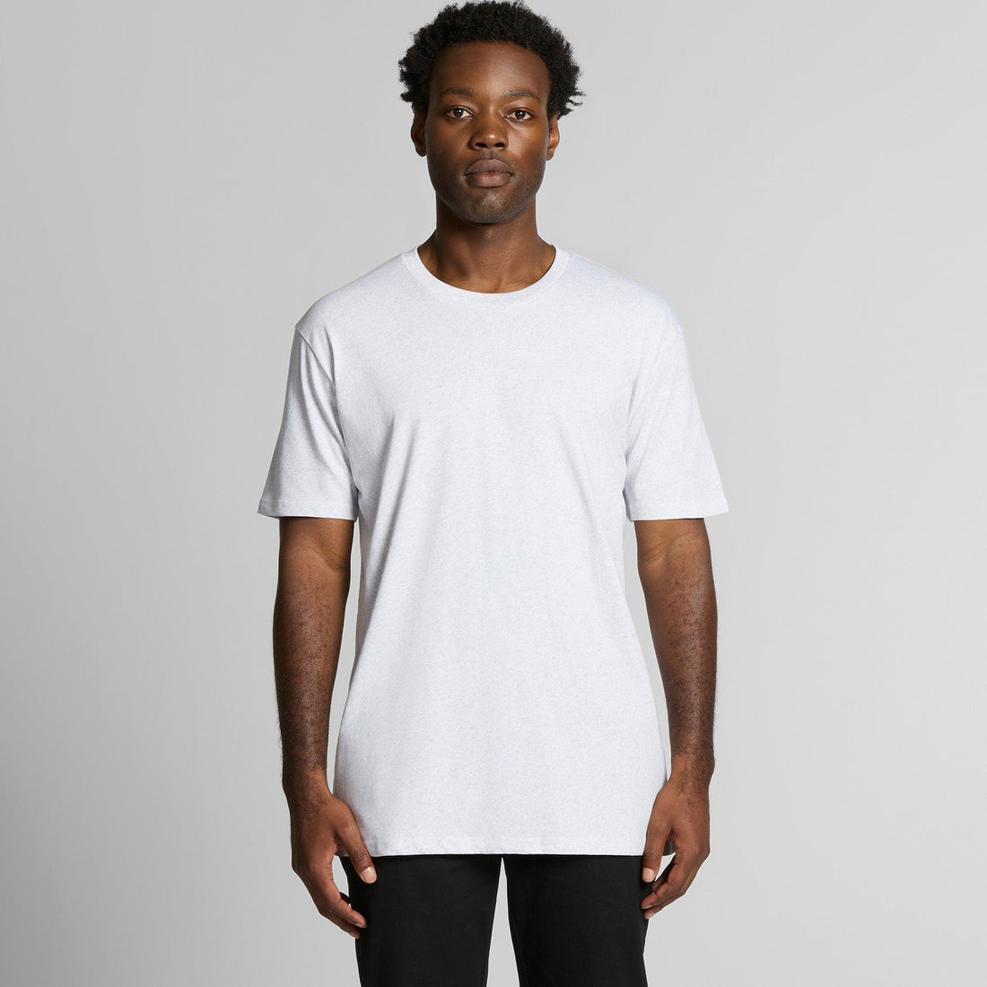 Men's Staple Heather Tee Shirt | Arena Custom Blanks - Arena Prints - Modeled Shot - Front