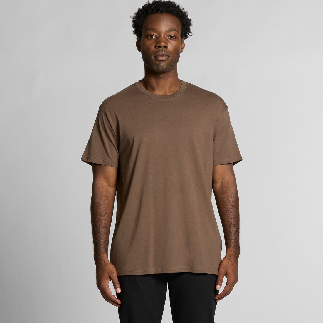 Men's Staple Organic Tee Shirt | Arena Custom Blanks - Arena Prints - Modeled Shot - Front