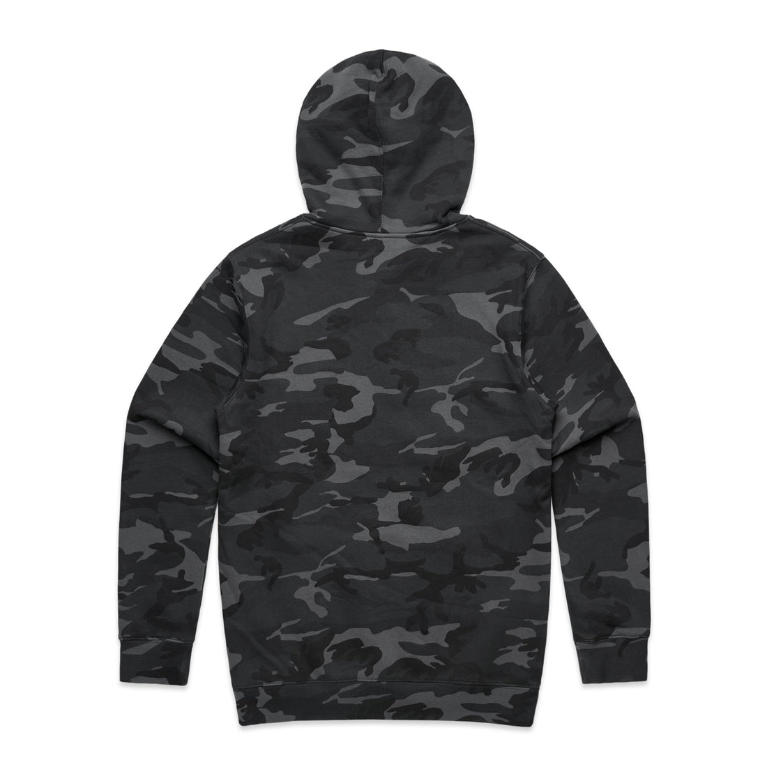 Men's Stencil Camo Hoodie | Arena Custom Blanks - Arena Prints - Back - Black Camo - Black