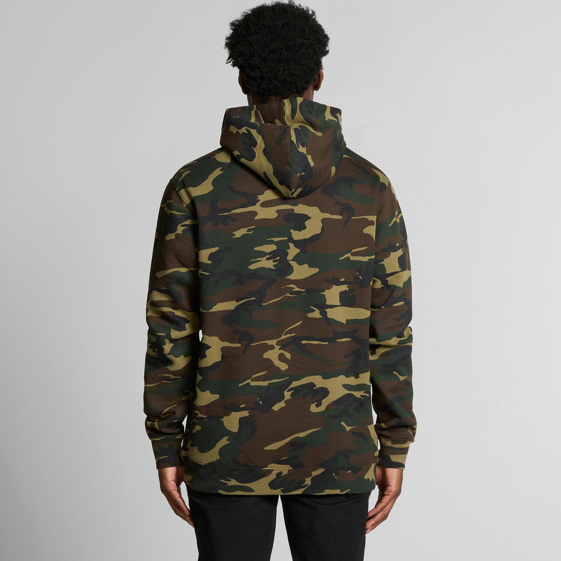 Men's Stencil Camo Hoodie | Arena Custom Blanks - Arena Prints - Modeled Shot - Back
