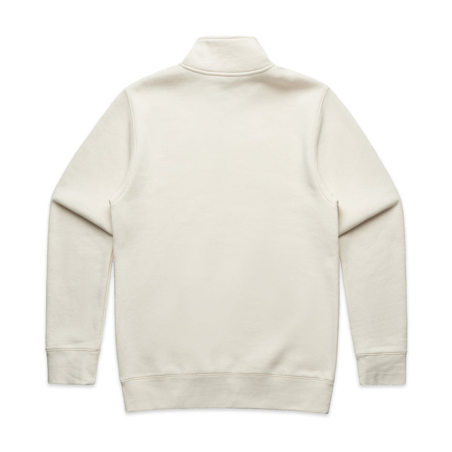 Men's Stencil Half Zip Hoodie | Arena Custom Blanks - Arena Prints - Back - Ecru - Cream