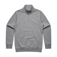 Men's Stencil Half Zip Hoodie | Arena Custom Blanks - Arena Prints - Front - Athletic Heather - Grey