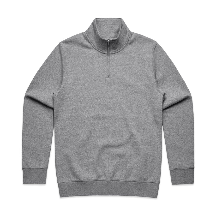 Men's Stencil Half Zip Hoodie | Arena Custom Blanks - Arena Prints - Front - Athletic Heather - Grey