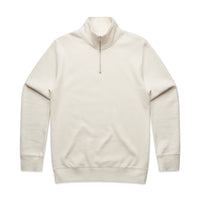 Men's Stencil Half Zip Hoodie | Arena Custom Blanks - Arena Prints - Front - Ecru - Cream