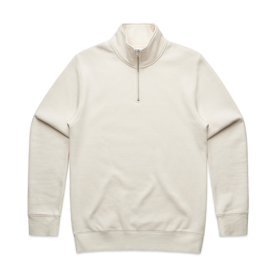 Men's Stencil Half Zip Hoodie | Arena Custom Blanks - Arena Prints - Front - Ecru - Cream