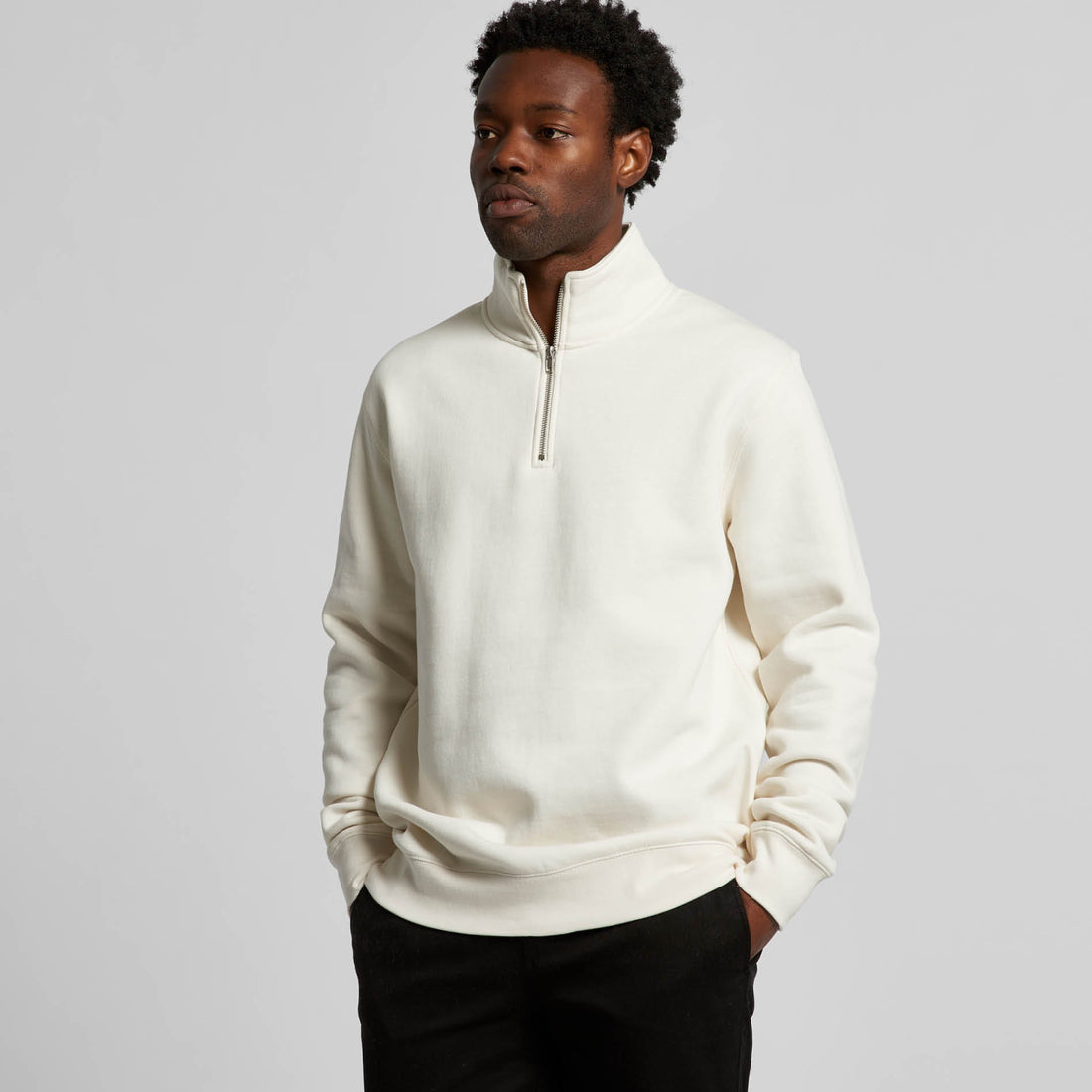 Men's Stencil Half Zip Hoodie | Arena Custom Blanks - Arena Prints - Modeled Shot - Cover