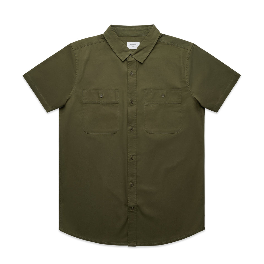 Men's Work Short Sleeve  | Arena Custom Blanks - Arena Prints - Front - Army - Green