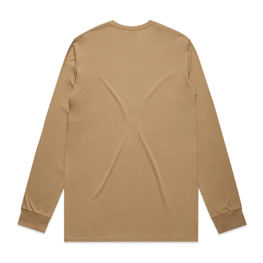 Mens Staple LS Tee | Arena Custom Blanks - Arena Prints - Back - Khaki  - Tan
