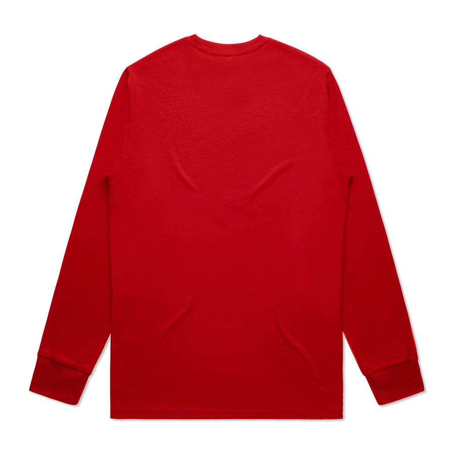 Mens Staple LS Tee | Arena Custom Blanks - Arena Prints - Back - Red