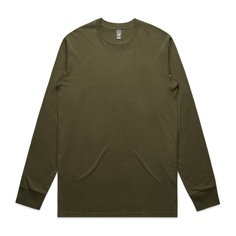 Mens Staple LS Tee | Arena Custom Blanks - Arena Prints - Front- Army - Green