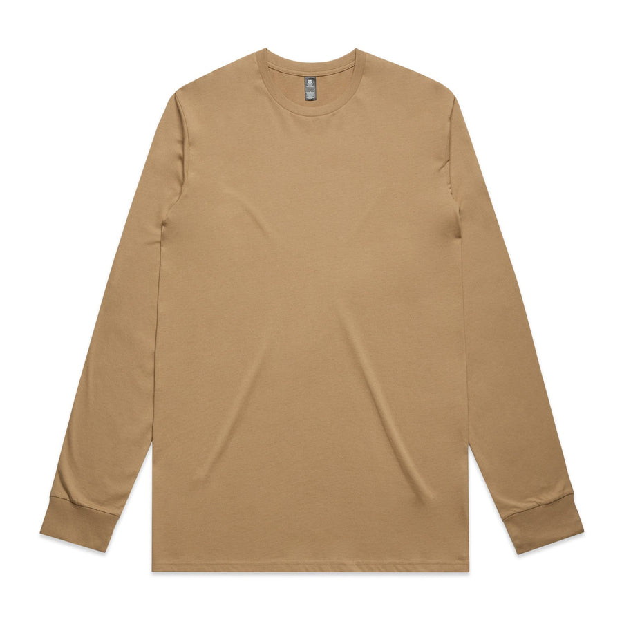 Mens Staple LS Tee | Arena Custom Blanks - Arena Prints - Front - Khaki  - Tan