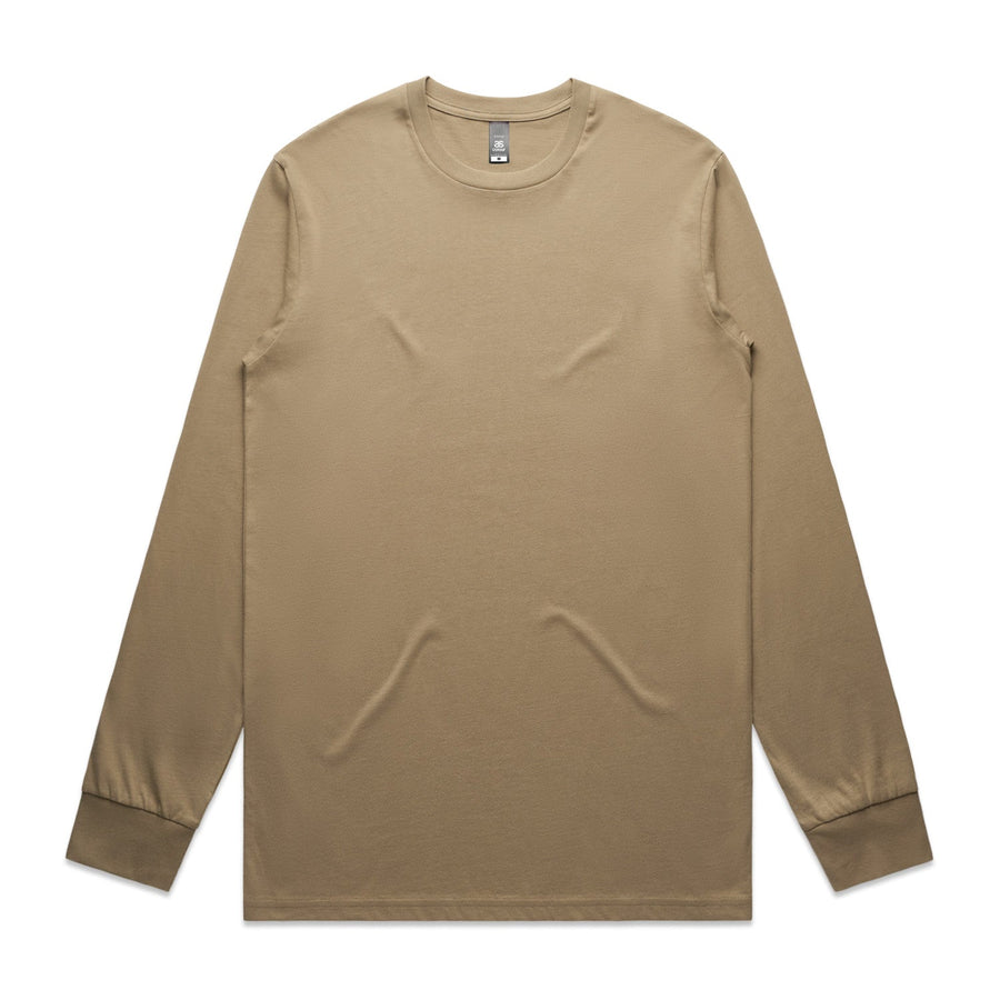 Mens Staple LS Tee | Arena Custom Blanks - Arena Prints - Front - Sand  - Brown
