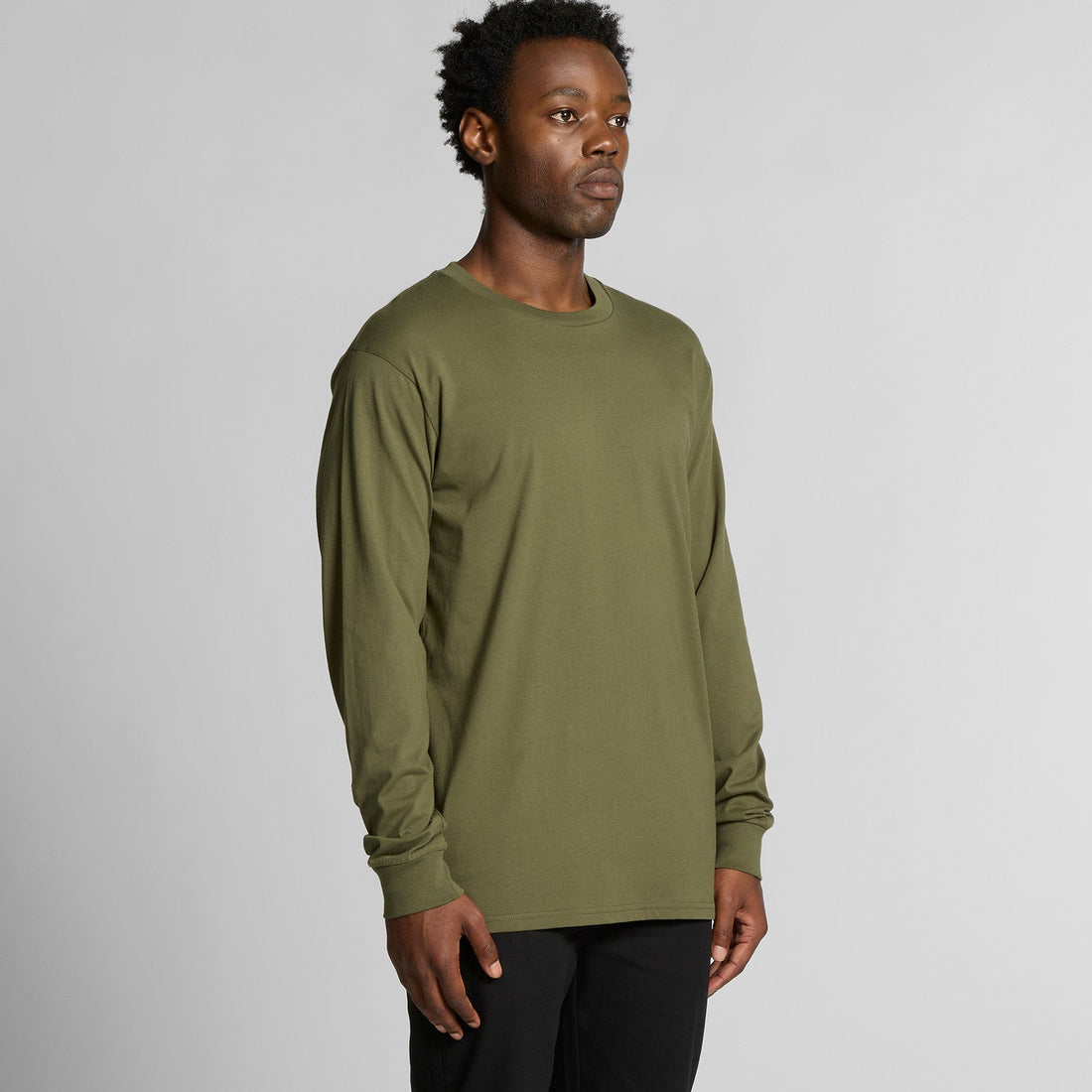 Mens Staple LS Tee | Arena Custom Blanks - Arena Prints - Modeled Shot - Angle