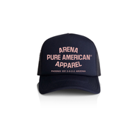 Navy Pure American Frame Foam Trucker Cap | Arena Apparel