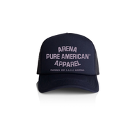 Navy Pure American Frame Foam Trucker Cap | Arena Apparel