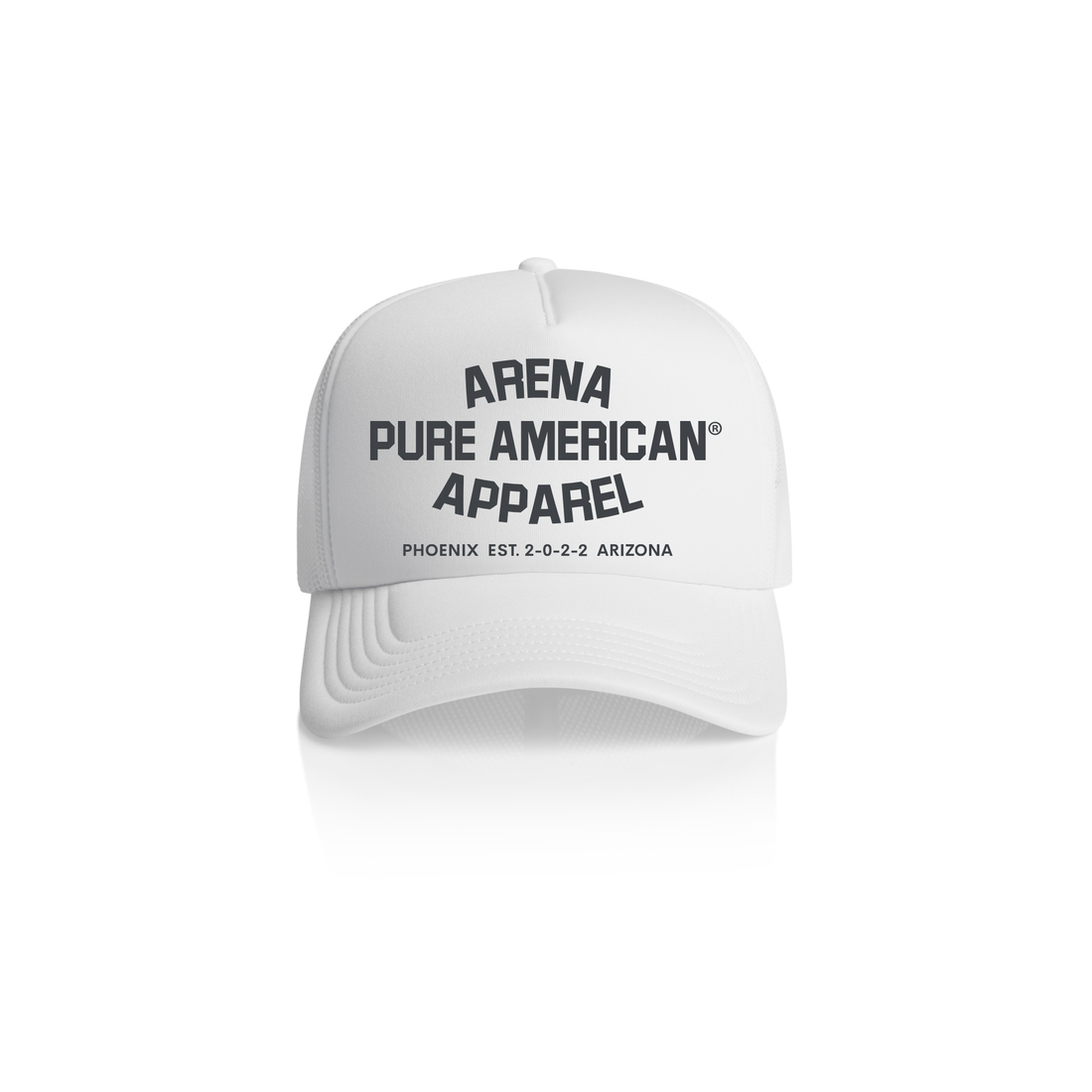 White Pure American Frame Foam Trucker Cap | Arena Apparel