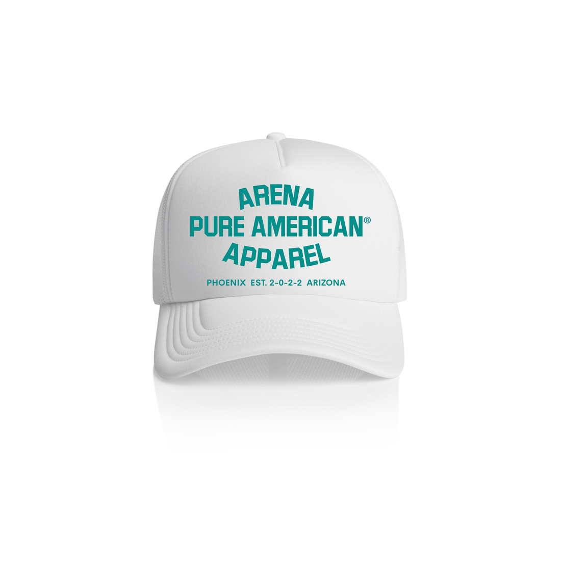 White Pure American Frame Foam Trucker Cap | Arena Apparel