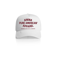 White Pure American Frame Foam Trucker Cap | Arena Apparel
