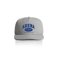 Gray cap with 'Arena Stereo' text on a white background