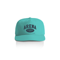 Topaz cap with 'Arena Stereo' text on a white background