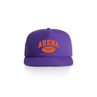 Purple cap with 'Arena Stereo' text on a white background