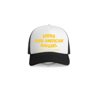 White/Black Pure American Frame Foam 2-Tone Trucker | Arena Apparel