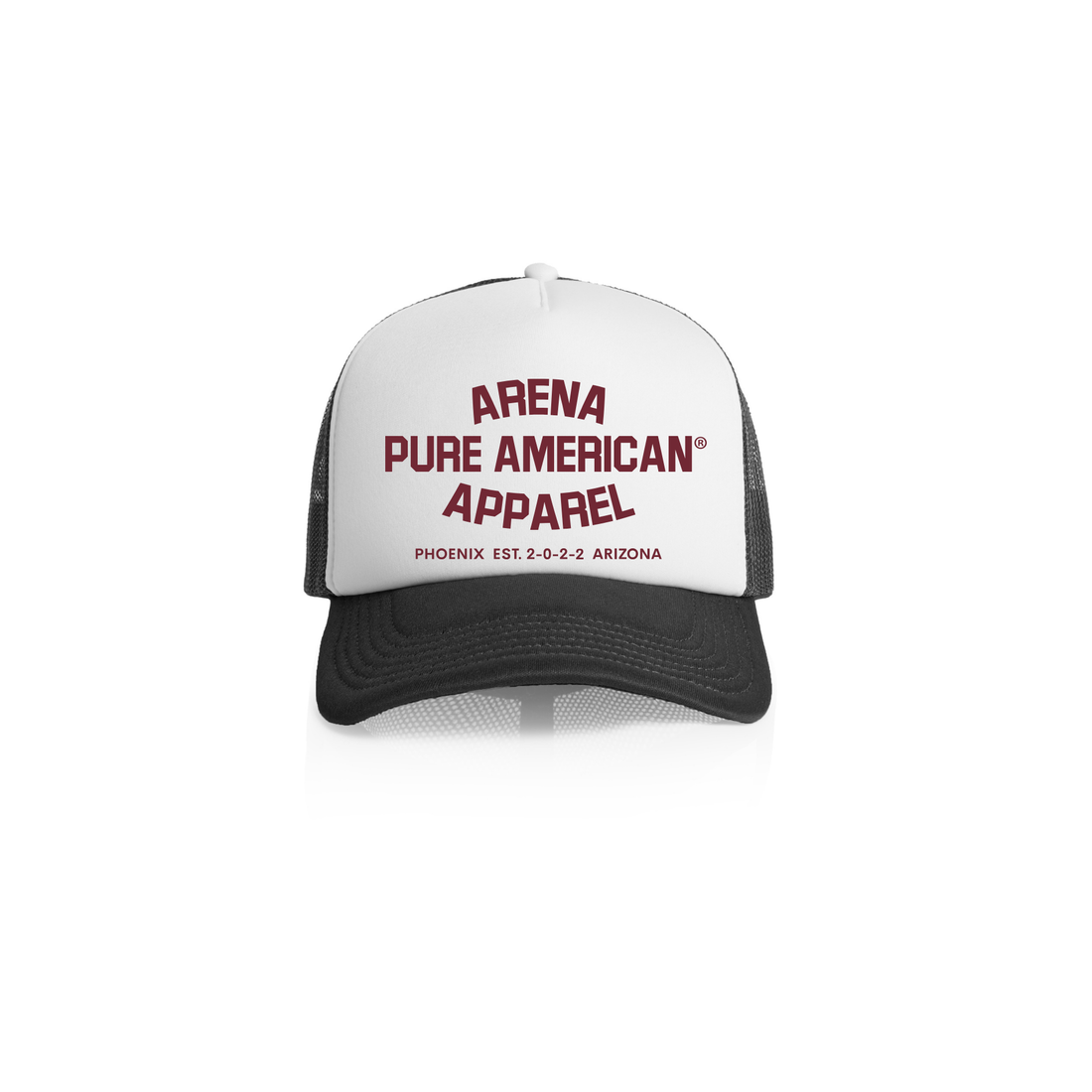 White/Coal Pure American Frame Foam 2-Tone Trucker | Arena Apparel