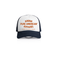 White/Navy Pure American Frame Foam 2-Tone Trucker | Arena Apparel