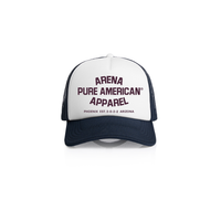 White/Navy Pure American Frame Foam 2-Tone Trucker | Arena Apparel