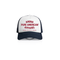 White/Navy Pure American Frame Foam 2-Tone Trucker | Arena Apparel