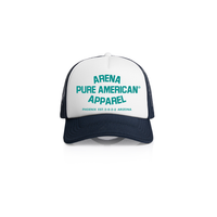 White/Navy Pure American Frame Foam 2-Tone Trucker | Arena Apparel