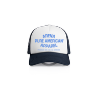 White/Navy Pure American Frame Foam 2-Tone Trucker | Arena Apparel
