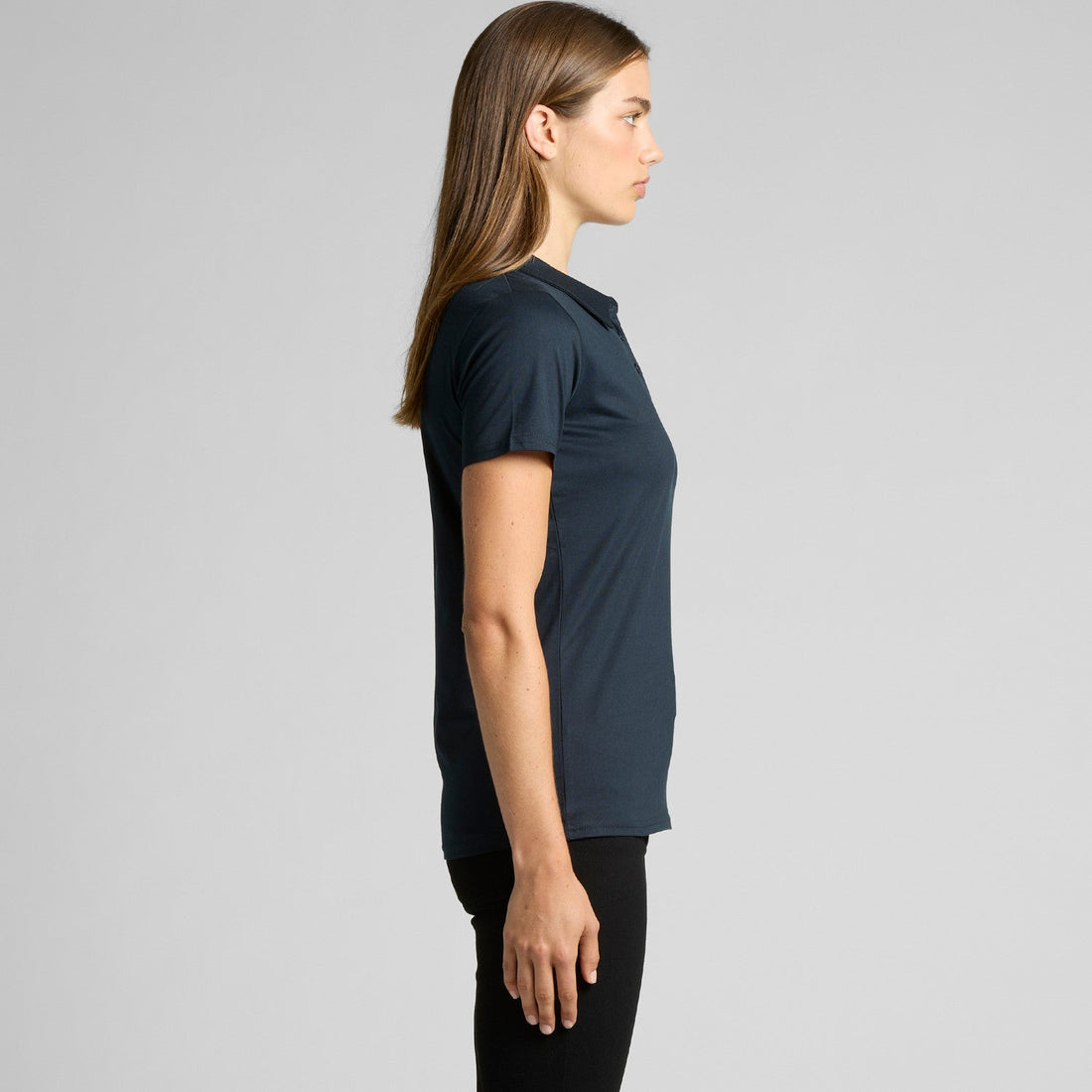 Women's Amy Polo |  Arena Custom Blanks - Arena Prints - Modeled Shot - Side