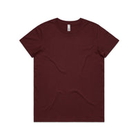 Women's Basic Tee | Arena Custom Blanks - Arena Prints - Front - Burgundy - Red