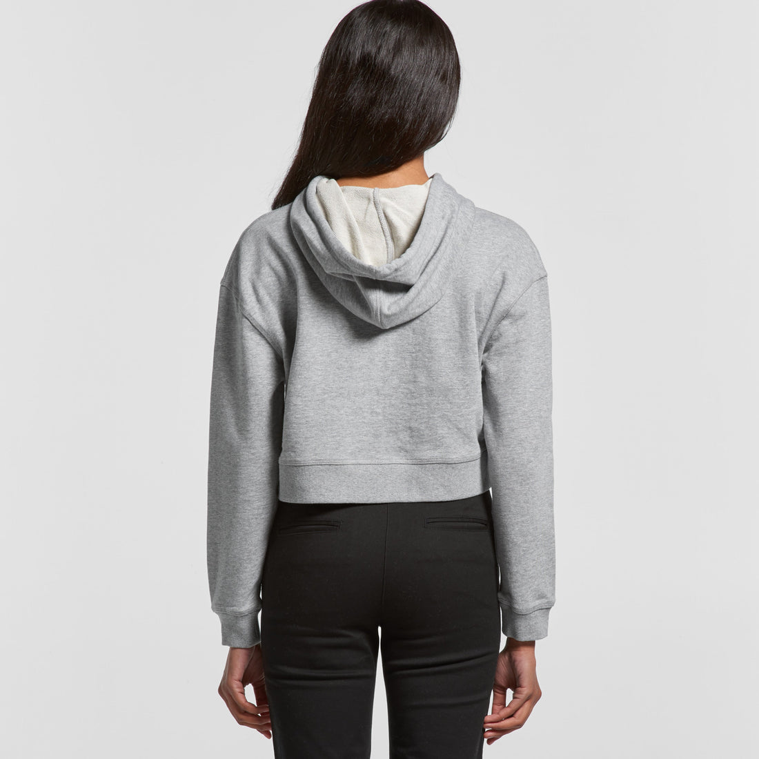 Women's Crop Hoodie | Arena Custom Blank - Arena Prints - Modeled Shot - Back