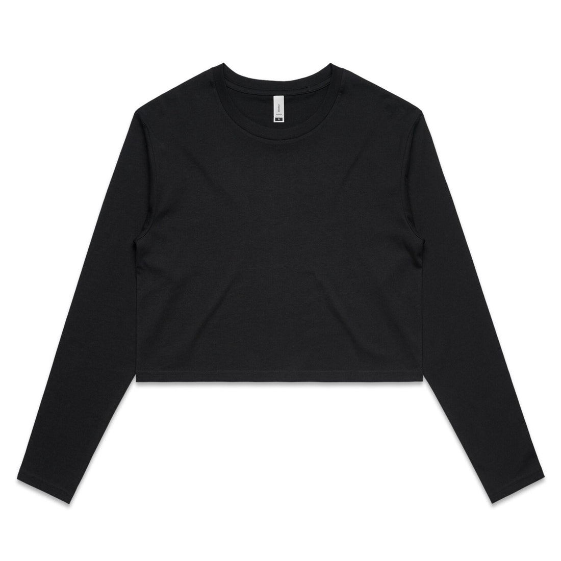 Women's Crop Long Sleeve Tee Shirt | Arena Custom Blanks - Arena Prints - Front - Black