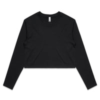 Women's Crop Long Sleeve Tee Shirt | Arena Custom Blanks - Arena Prints - Front - Black