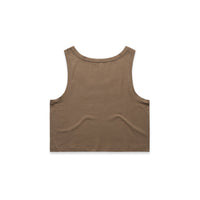 Women's Crop Singlet | Arena Custom Blanks - Arena Prints - Back - Musk - Brown
