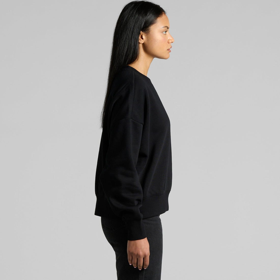 Women's Heavy Crew | Arena Custom Blanks - Arena Prints - Modeled Shot - Side