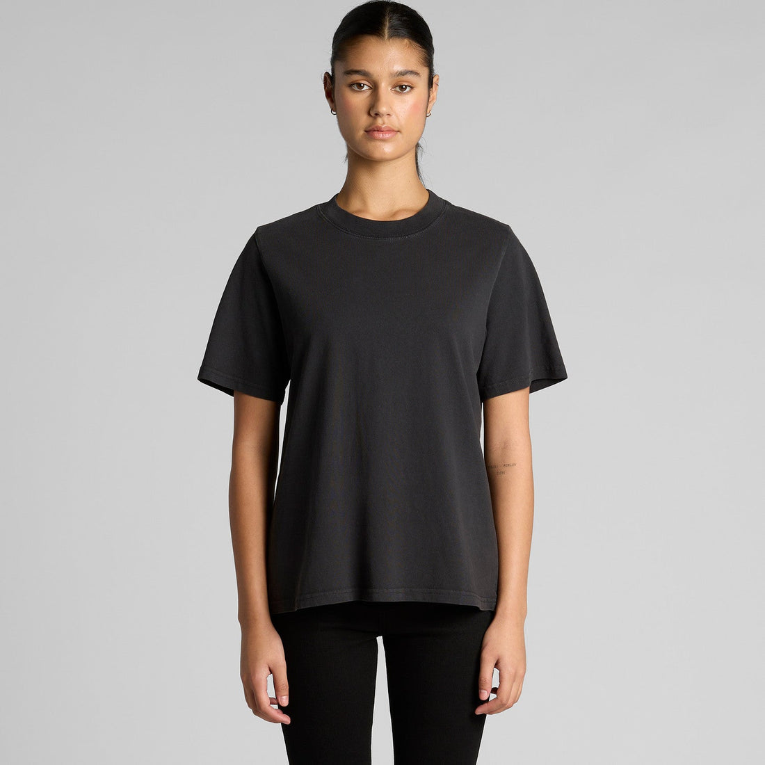 Women’s Heavy Faded Tee | Arena Custom Blanks - Arena Prints - Modeled Shot - Front