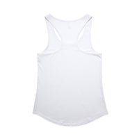 Women's Mali Racerback Tank | Arena Custom Blanks - Arena Prints - Back - White